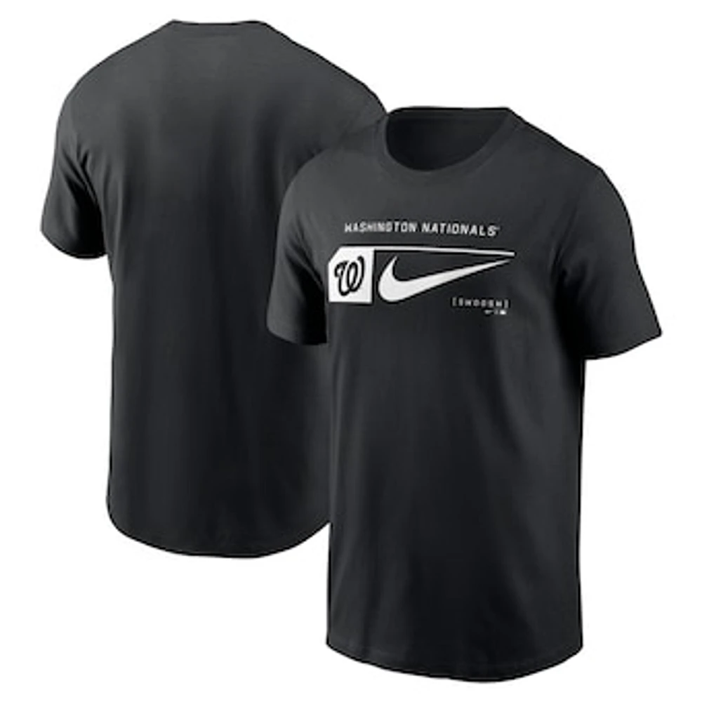 Men's Nike Black Washington Nationals Fashion Graphic Swoosh T-Shirt