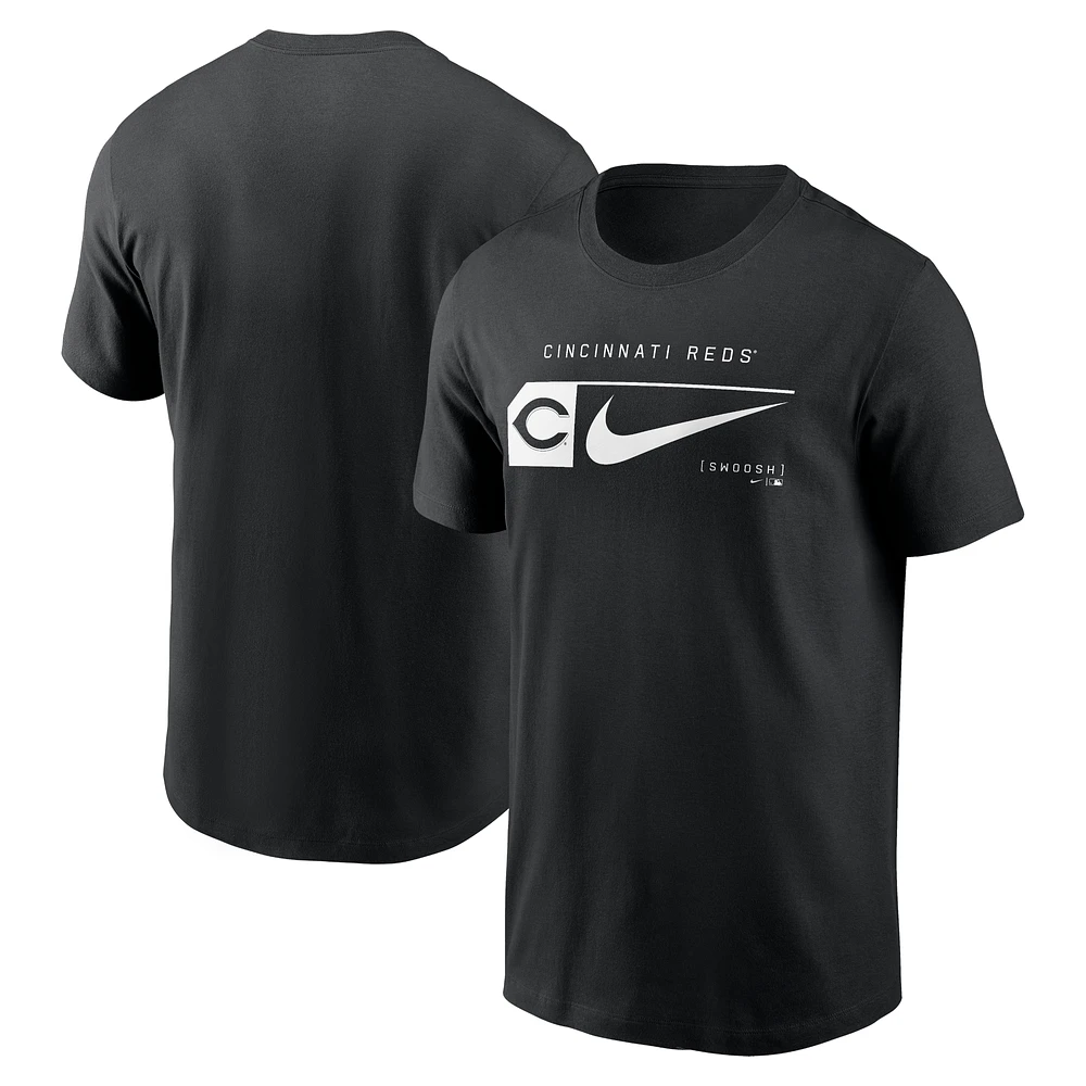 Men's Nike Black Cincinnati Reds Fashion Graphic Swoosh T-Shirt