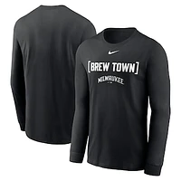 Men's Nike Black Milwaukee Brewers Local Nickname Long Sleeve T-Shirt