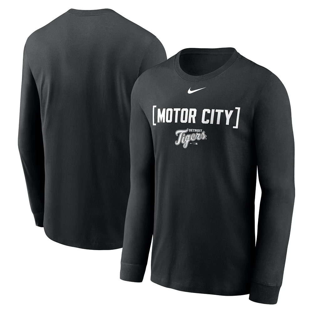 Men's Nike Black Detroit Tigers Local Nickname Long Sleeve T-Shirt