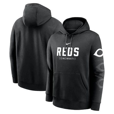 Men's Nike Black Cincinnati Reds Fashion Club Pullover Hoodie