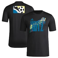 Men's adidas Black Sporting Kansas City 2024 MLS Jersey Hook Pre-Match T-Shirt