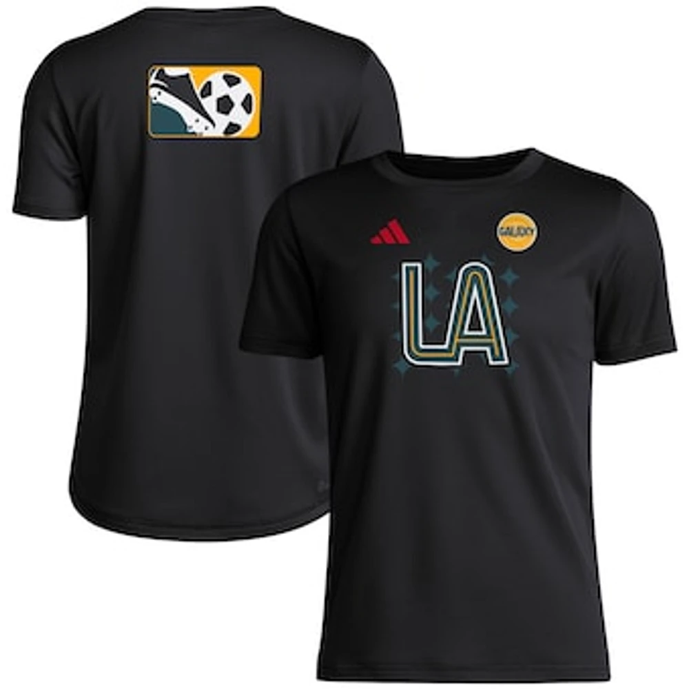 Youth adidas  Black LA Galaxy 2024 Jersey Hook Pre-Match T-Shirt