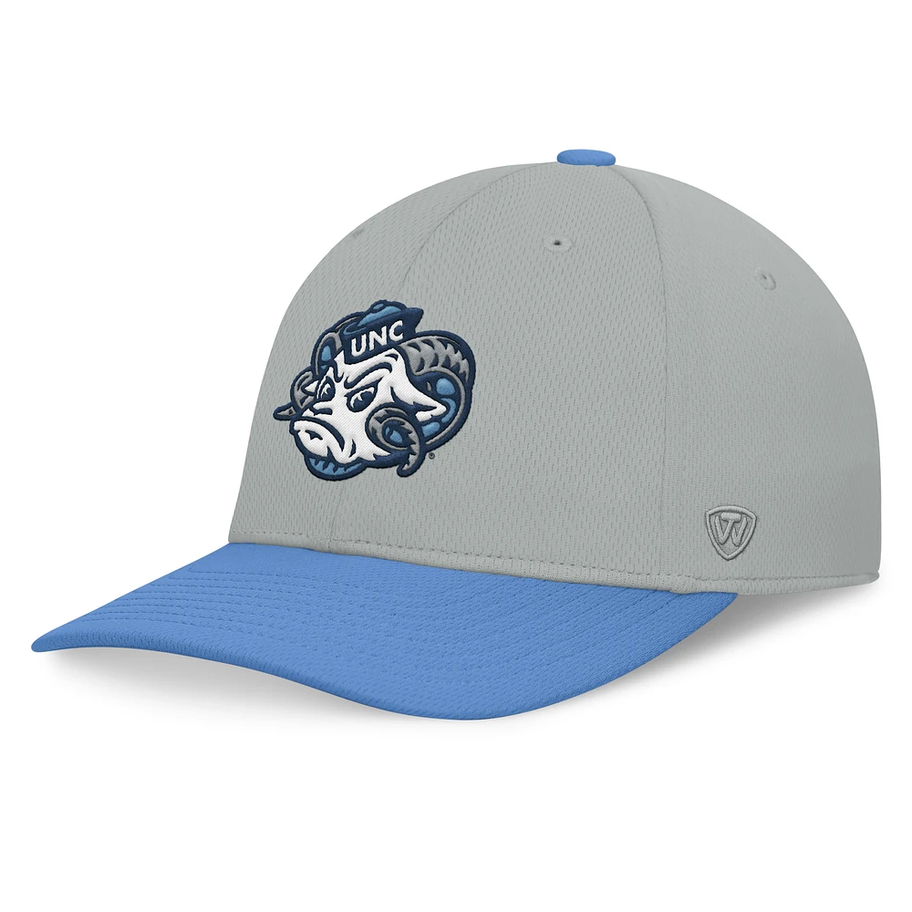 Men's Top of the World  Gray/Light Blue North Carolina Tar Heels Mick Flex Hat