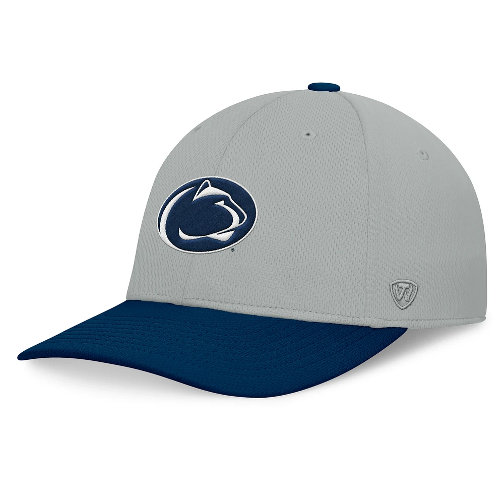 Men's Top of the World  Gray/Navy Penn State Nittany Lions Mick Flex Hat