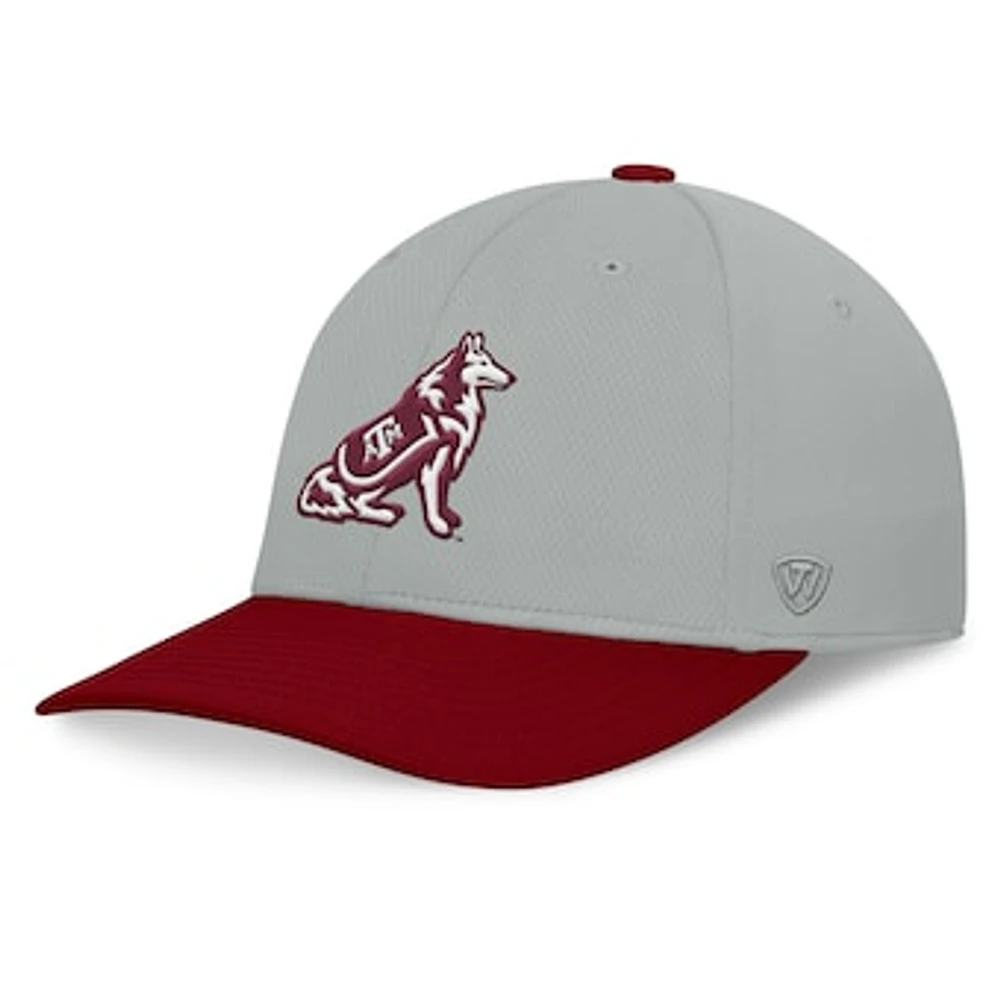 Men's Top of the World  Gray/Maroon Texas A&M Aggies Mick Flex Hat