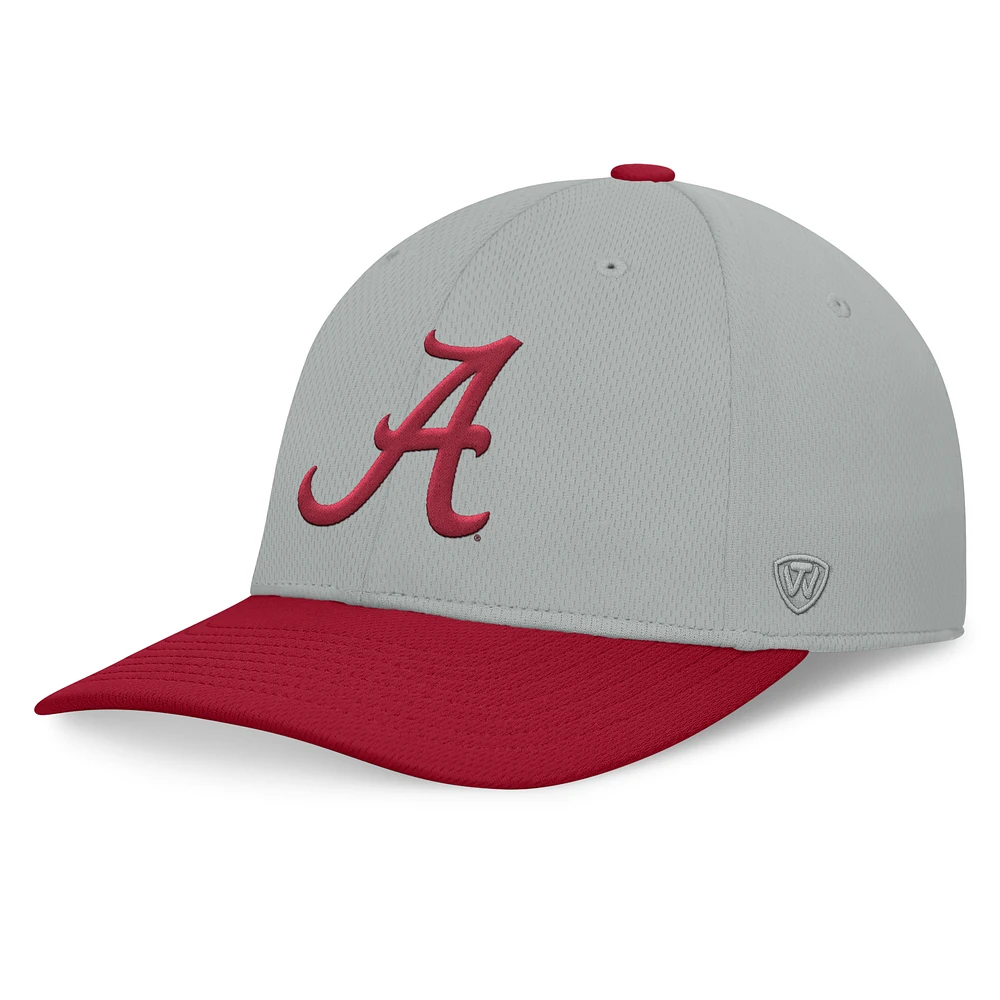 Men's Top of the World  Gray/Cardinal Alabama Crimson Tide Mick Flex Hat