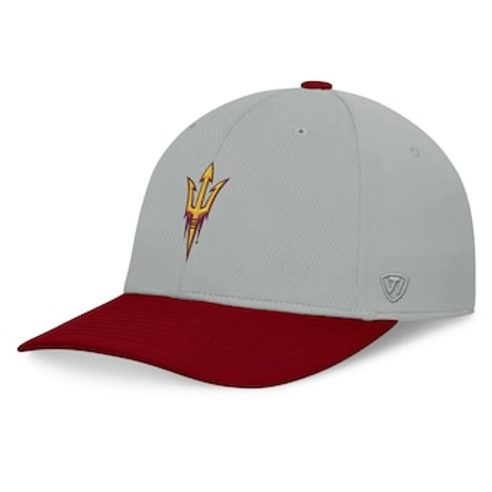 Men's Top of the World  Gray/Maroon Arizona State Sun Devils Mick Flex Hat