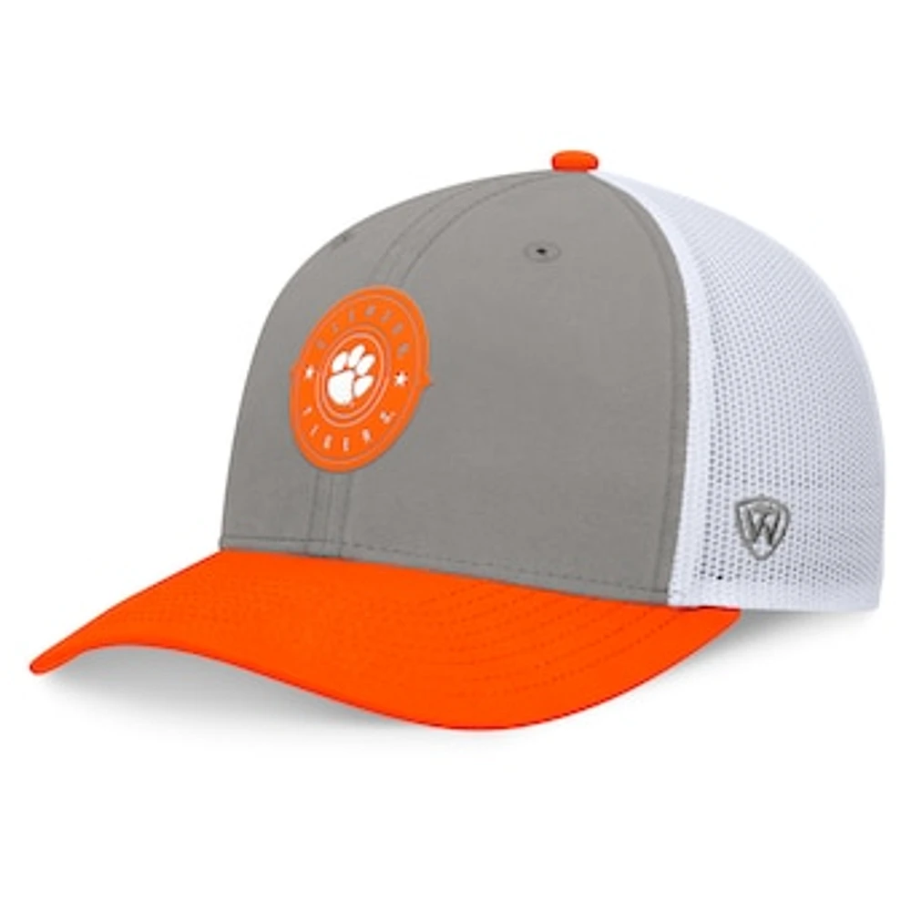 Men's Top of the World Gray/Orange Clemson Tigers Rob Trucker Adjustable Hat