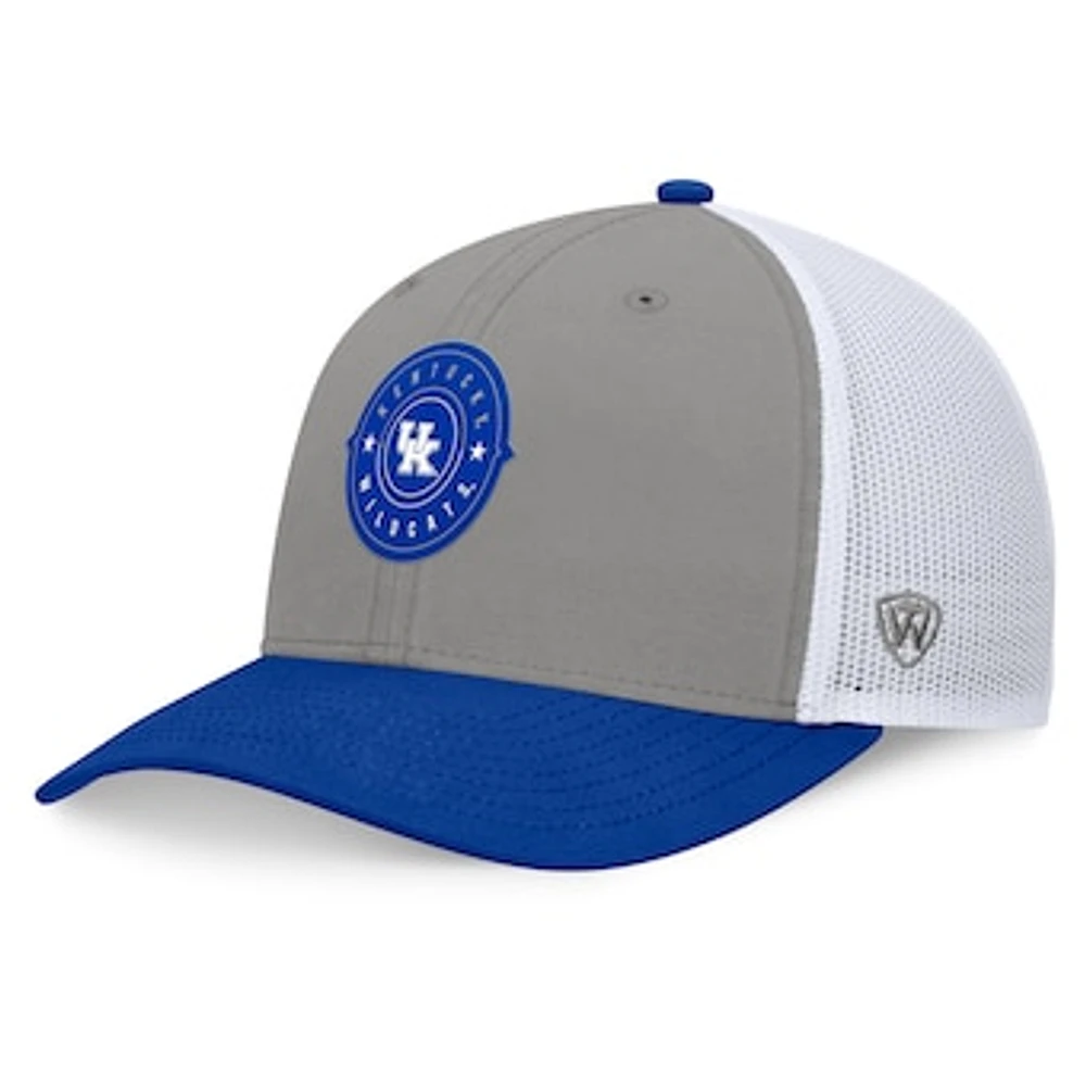 Men's Top of the World Gray/Royal Kentucky Wildcats Rob Trucker Adjustable Hat