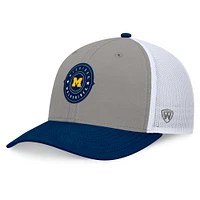 Men's Top of the World Gray/Navy Michigan Wolverines Rob Trucker Adjustable Hat