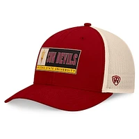 Men's Top of the World Maroon/Natural Arizona State Sun Devils Bennett Trucker Adjustable Hat