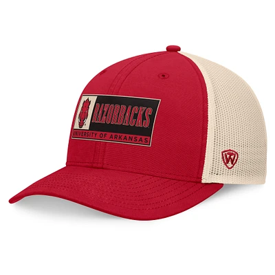 Men's Top of the World Cardinal/Natural Arkansas Razorbacks Bennett Trucker Adjustable Hat