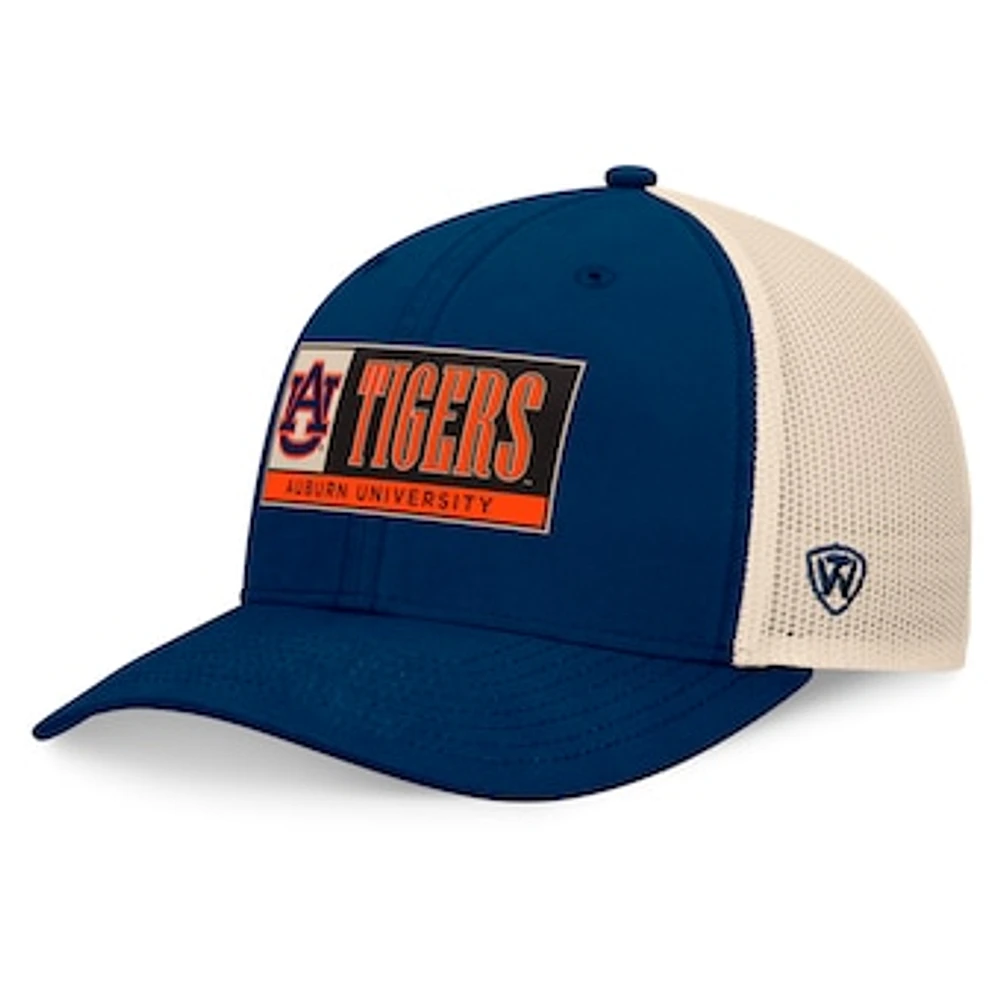 Men's Top of the World Navy/Natural Auburn Tigers Bennett Trucker Adjustable Hat