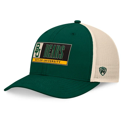 Men's Top of the World Green/Natural Baylor Bears Bennett Trucker Adjustable Hat