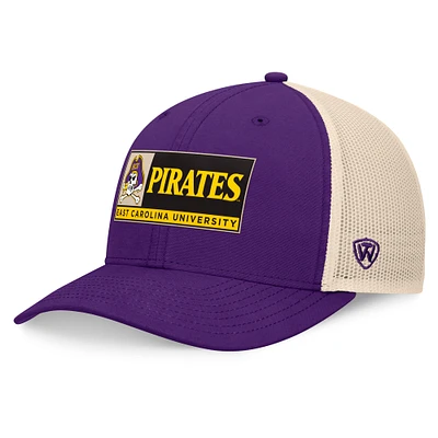 Men's Top of the World Purple/Natural ECU Pirates Bennett Trucker Adjustable Hat