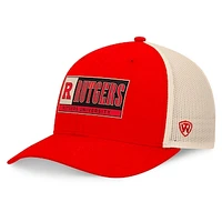 Men's Top of the World Scarlet/Natural Rutgers Scarlet Knights Bennett Trucker Adjustable Hat