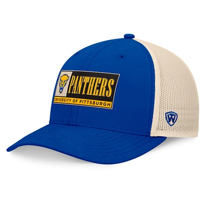 Men's Top of the World Royal/Natural Pitt Panthers Bennett Trucker Adjustable Hat