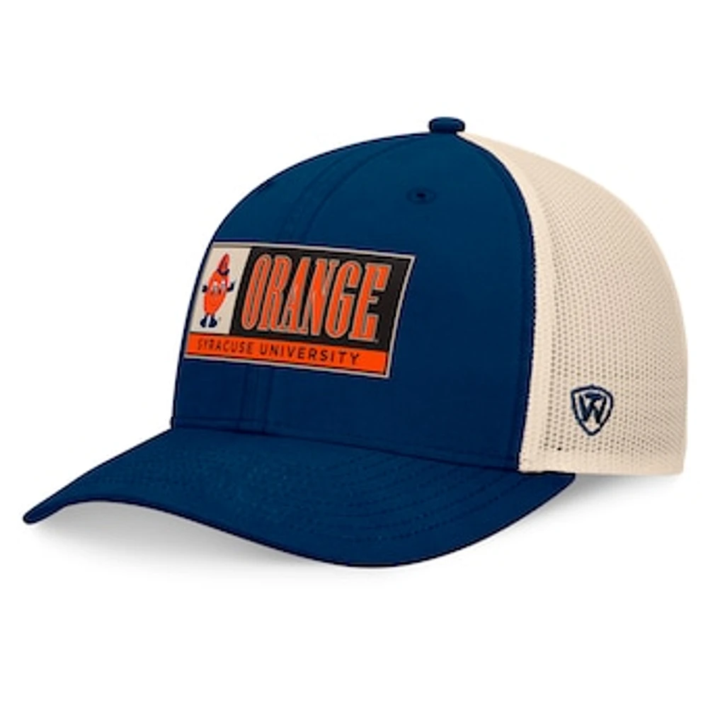 Men's Top of the World Navy/Natural Syracuse Orange Bennett Trucker Adjustable Hat