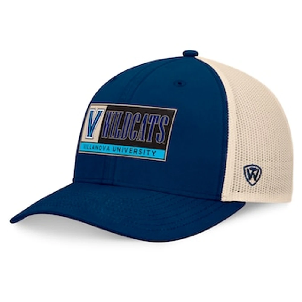 Men's Top of the World Navy/Natural Villanova Wildcats Bennett Trucker Adjustable Hat