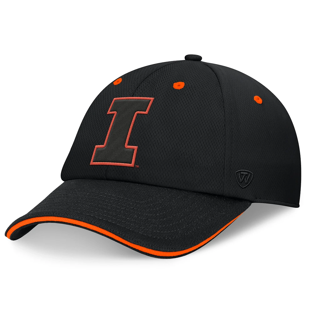 Men's Top of the World Black Illinois Fighting Illini Release Adjustable Hat