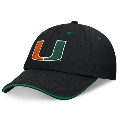 Men's Top of the World Black Miami Hurricanes Release Adjustable Hat