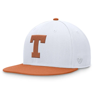 Men's Top of the World White/Texas Orange Texas Longhorns Tri-Tone Heritage Collector Fitted Hat