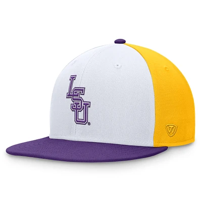 Men's Top of the World White/Purple LSU Tigers Tri-Tone Heritage Collector Fitted Hat