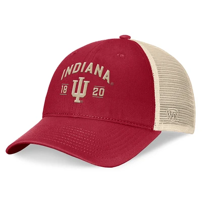 Men's Top of the World Crimson Indiana Hoosiers Heritage Waylon Trucker Adjustable Hat