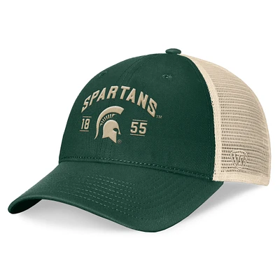 Men's Top of the World Green Michigan State Spartans Heritage Waylon Trucker Adjustable Hat