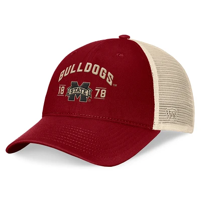 Men's Top of the World Maroon Mississippi State Bulldogs Heritage Waylon Trucker Adjustable Hat