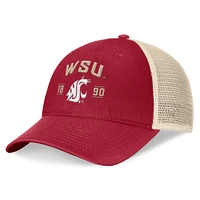 Men's Top of the World Crimson Washington State Cougars Heritage Waylon Trucker Adjustable Hat