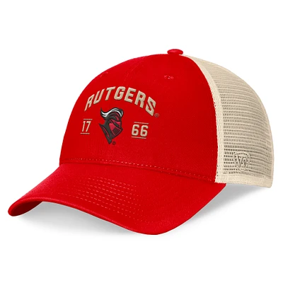 Men's Top of the World Scarlet Rutgers Scarlet Knights Heritage Waylon Trucker Adjustable Hat