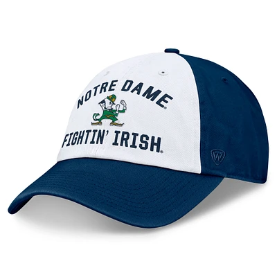 Men's Top of the World White/Navy Notre Dame Fighting Irish Heritage Weston Adjustable Hat