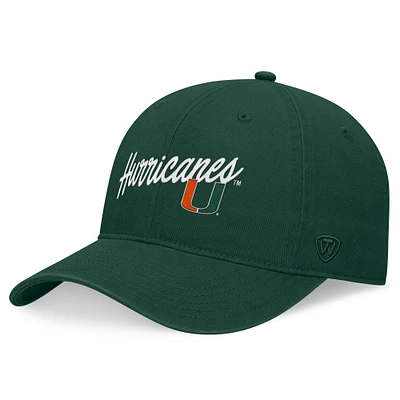 Men's Top of the World Green Miami Hurricanes Heritage CeeCee Adjustable Hat