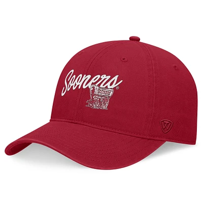 Men's Top of the World Crimson Oklahoma Sooners Heritage CeeCee Adjustable Hat