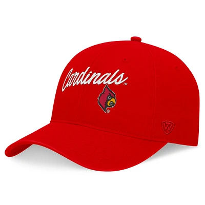 Men's Top of the World Red Louisville Cardinals Heritage CeeCee Adjustable Hat