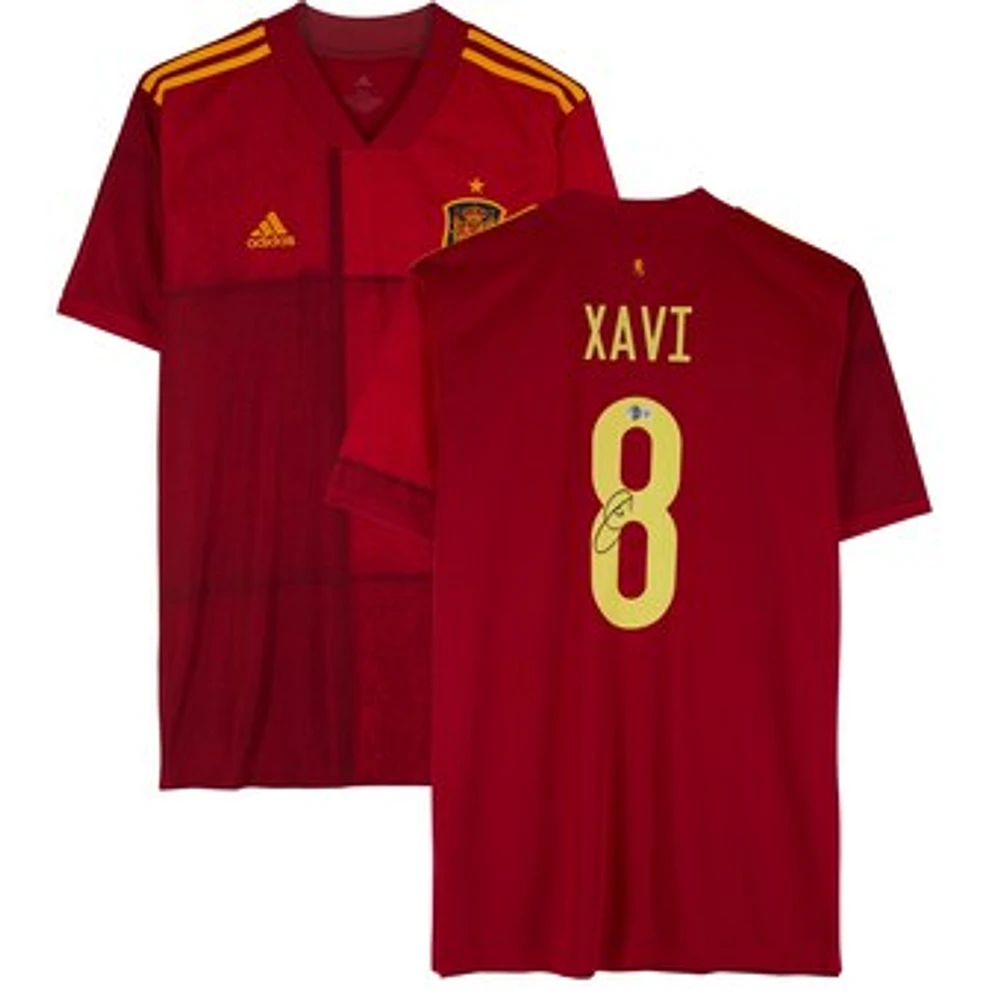 Xavi Hernandez Spain National Team Autographed 2020 Red adidas Jersey