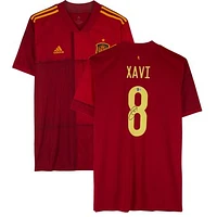 Xavi Hernandez Spain National Team Autographed 2020 Red adidas Jersey