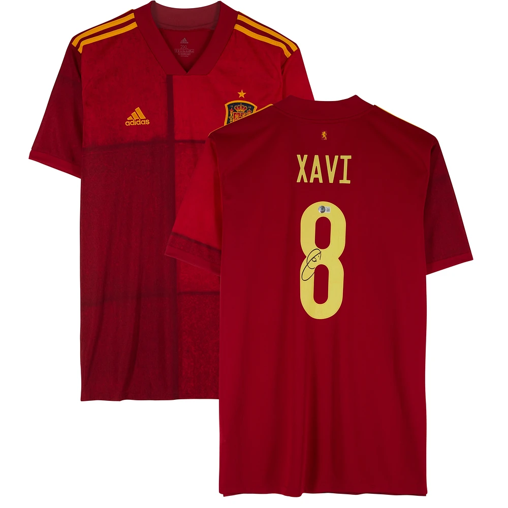 Xavi Hernandez Spain National Team Autographed 2020 Red adidas Jersey