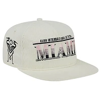 Men's New Era White Inter Miami CF Throwback Corduroy Golfer Adjustable Hat