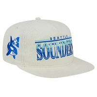 Men's New Era White Seattle Sounders FC Throwback Corduroy Golfer Adjustable Hat