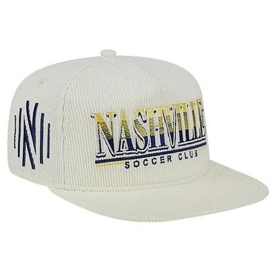 Men's New Era White Nashville SC Throwback Corduroy Golfer Adjustable Hat