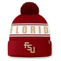 Men's Top of the World Garnet Florida State Seminoles Slash Cuffed Knit Hat with Pom