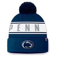 Men's Top of the World Navy Penn State Nittany Lions Slash Cuffed Knit Hat with Pom