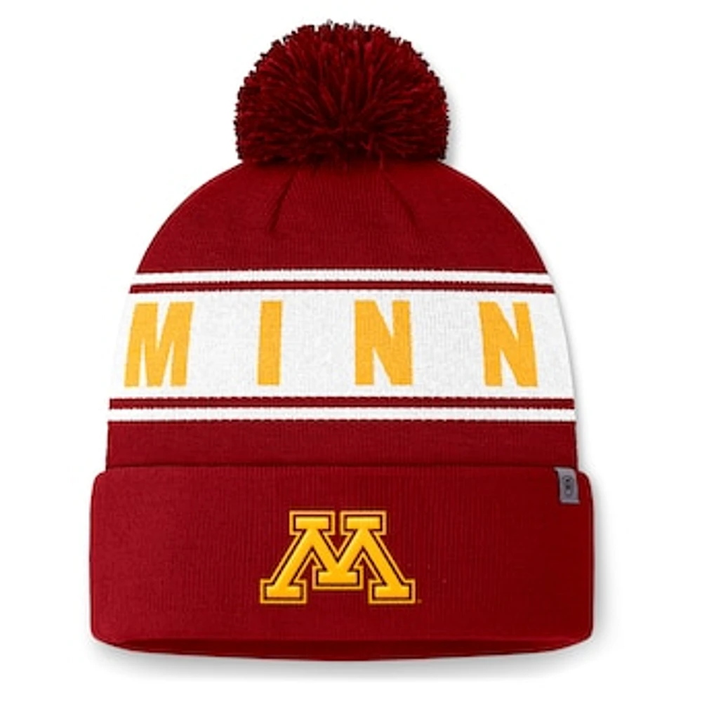 Men's Top of the World Maroon Minnesota Golden Gophers Slash Cuffed Knit Hat with Pom