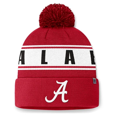 Men's Top of the World Crimson Alabama Crimson Tide Slash Cuffed Knit Hat with Pom