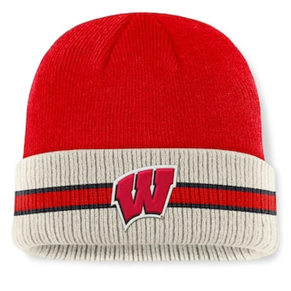 Men's Top of the World  Red Wisconsin Badgers Silas Cuffed Knit Hat