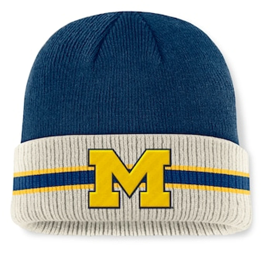 Men's Top of the World  Navy Michigan Wolverines Silas Cuffed Knit Hat