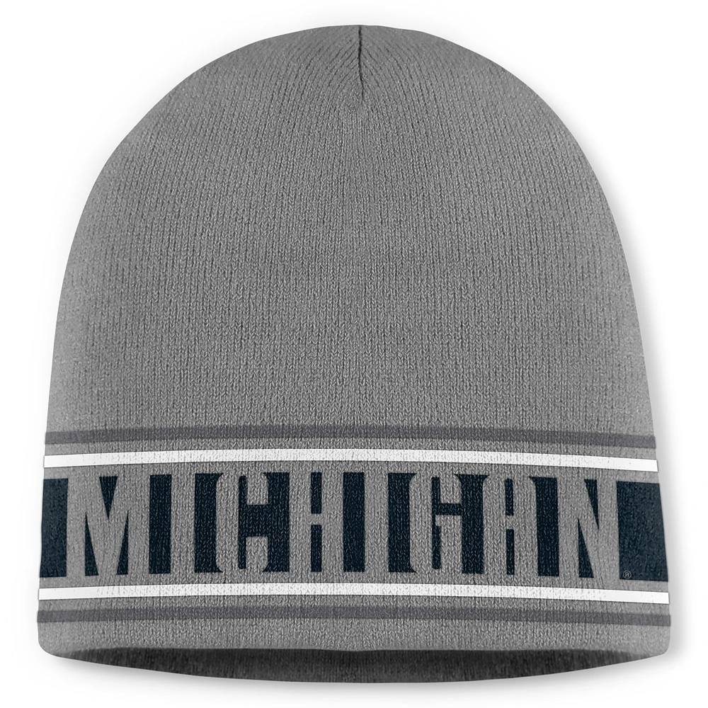 Men's Top of the World Gray Michigan Wolverines Jace Knit Beanie